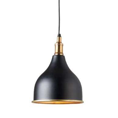 Black and gold industrial-style hanging pendant light